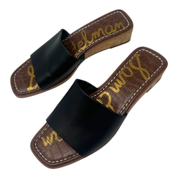 Sam Edelman Valery Leather Slip On Wedge Sandals Size 6.5 - Picture 2 of 10